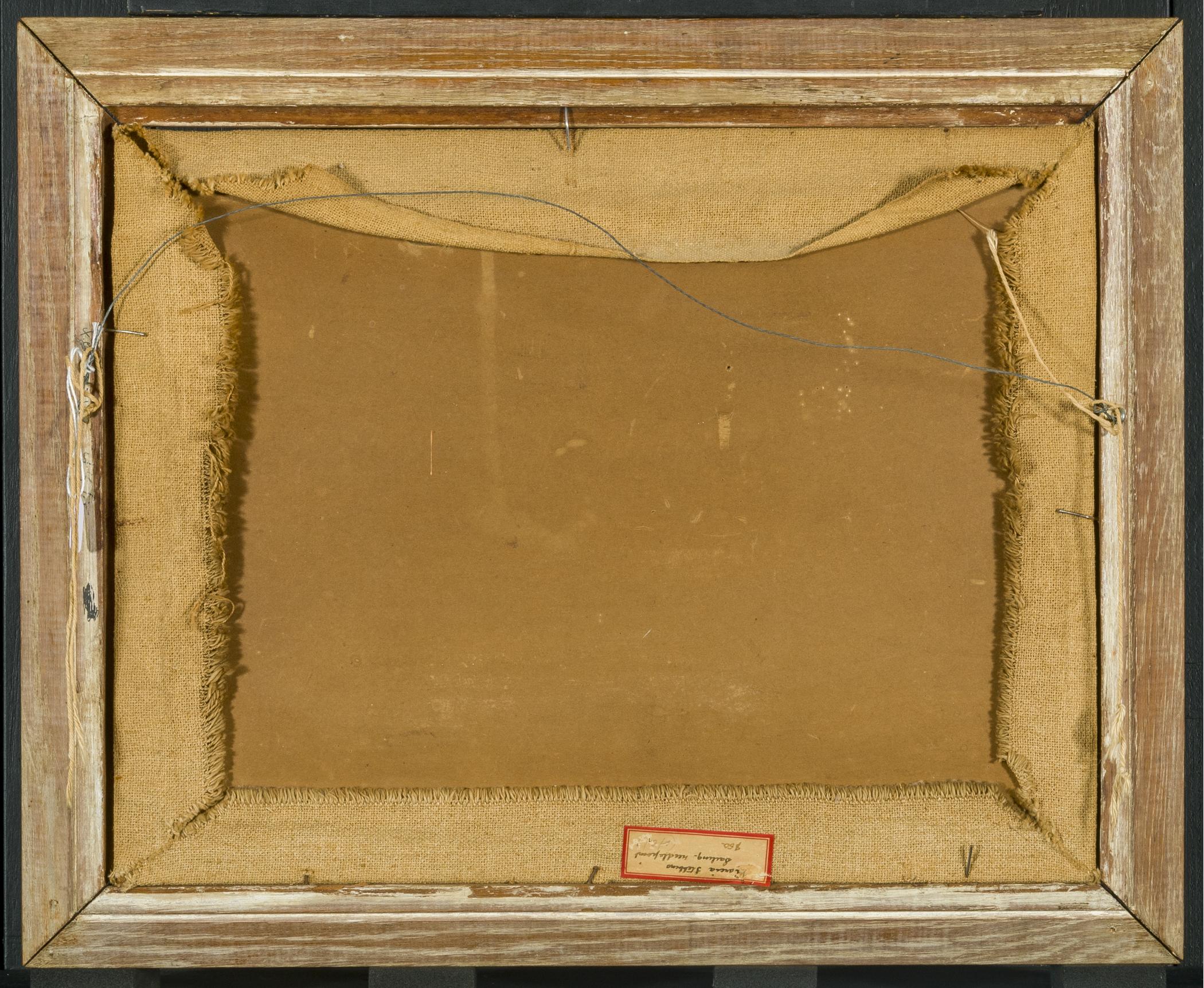 2019.0029 A Needlework picture, B Frame, view 2, reverse