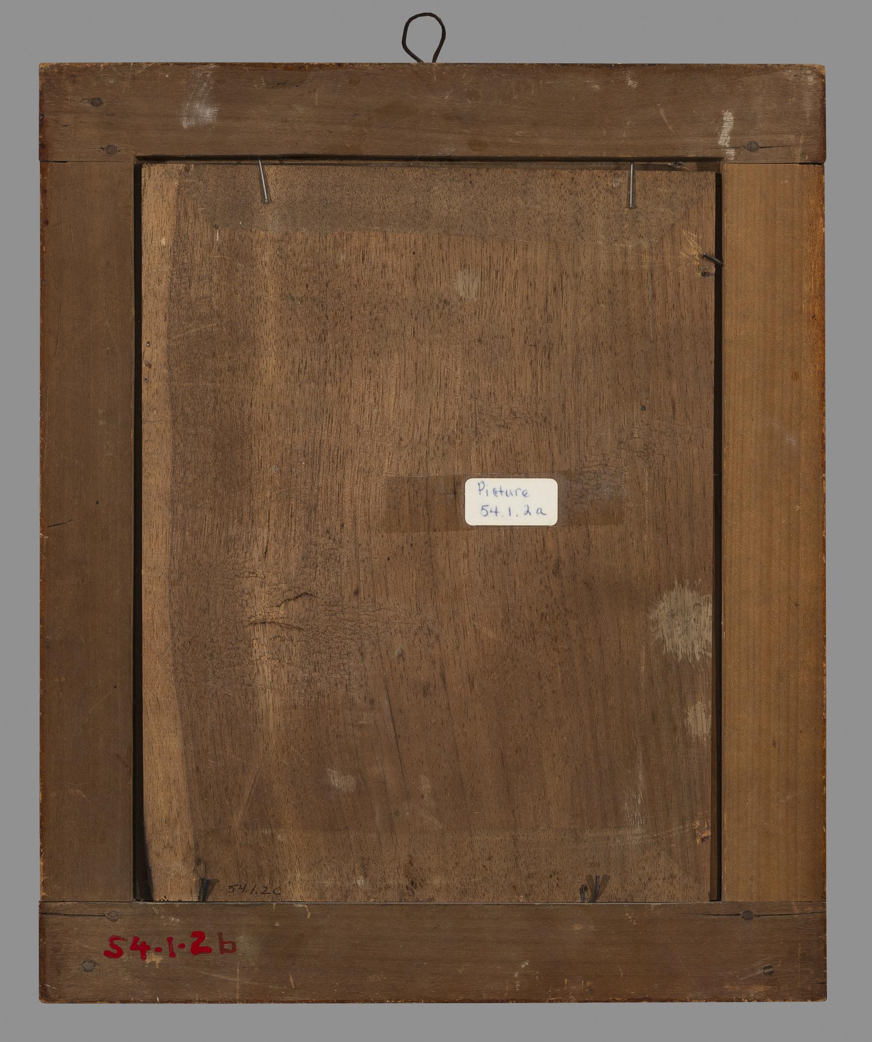 1954.0001.002 B, C Frame and backboard, view 1, reverse