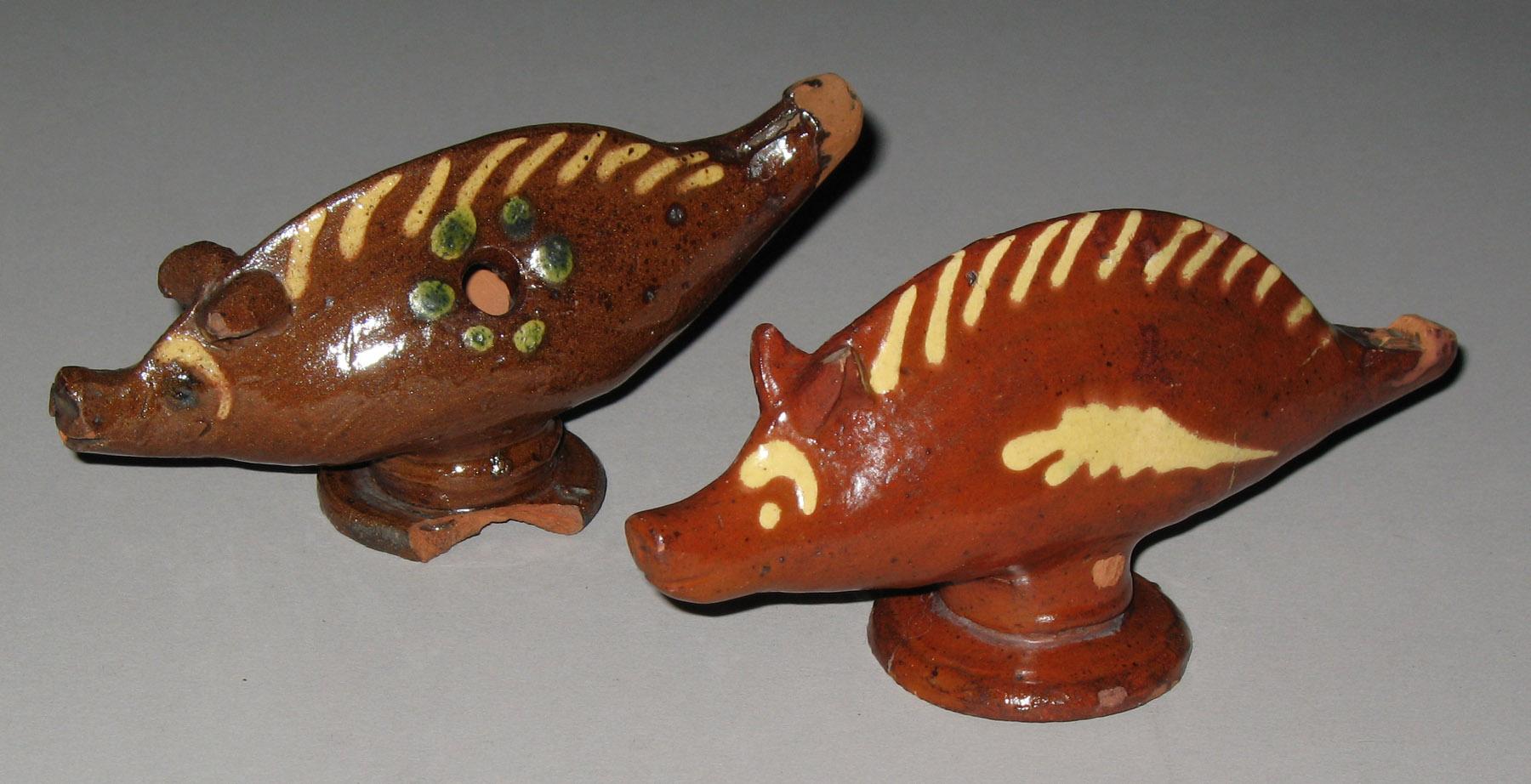 1959.2287, 1959.2282 Slipware whistles
