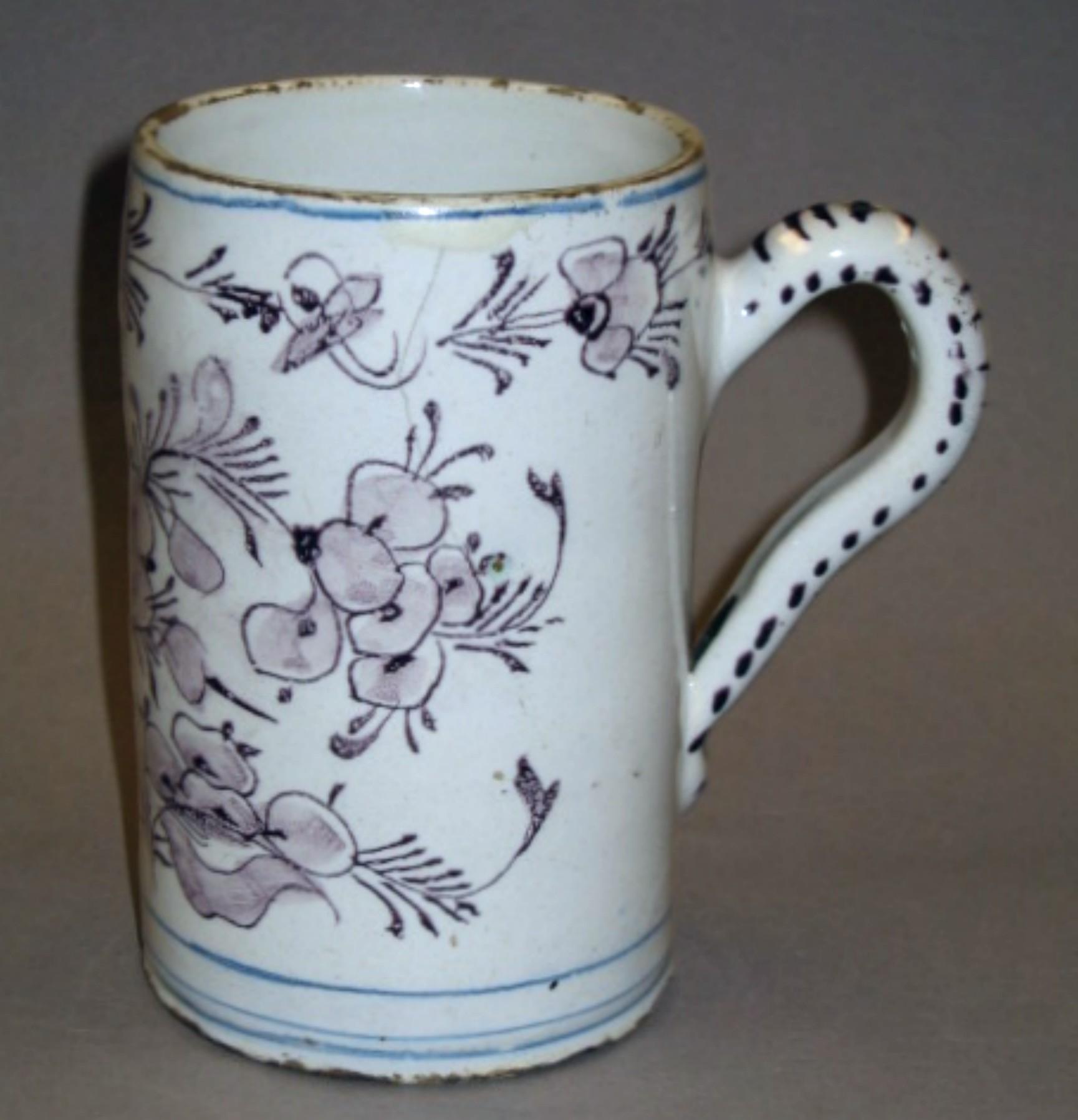 1959.2555 Tin-glazed earthenware mug (profile)
