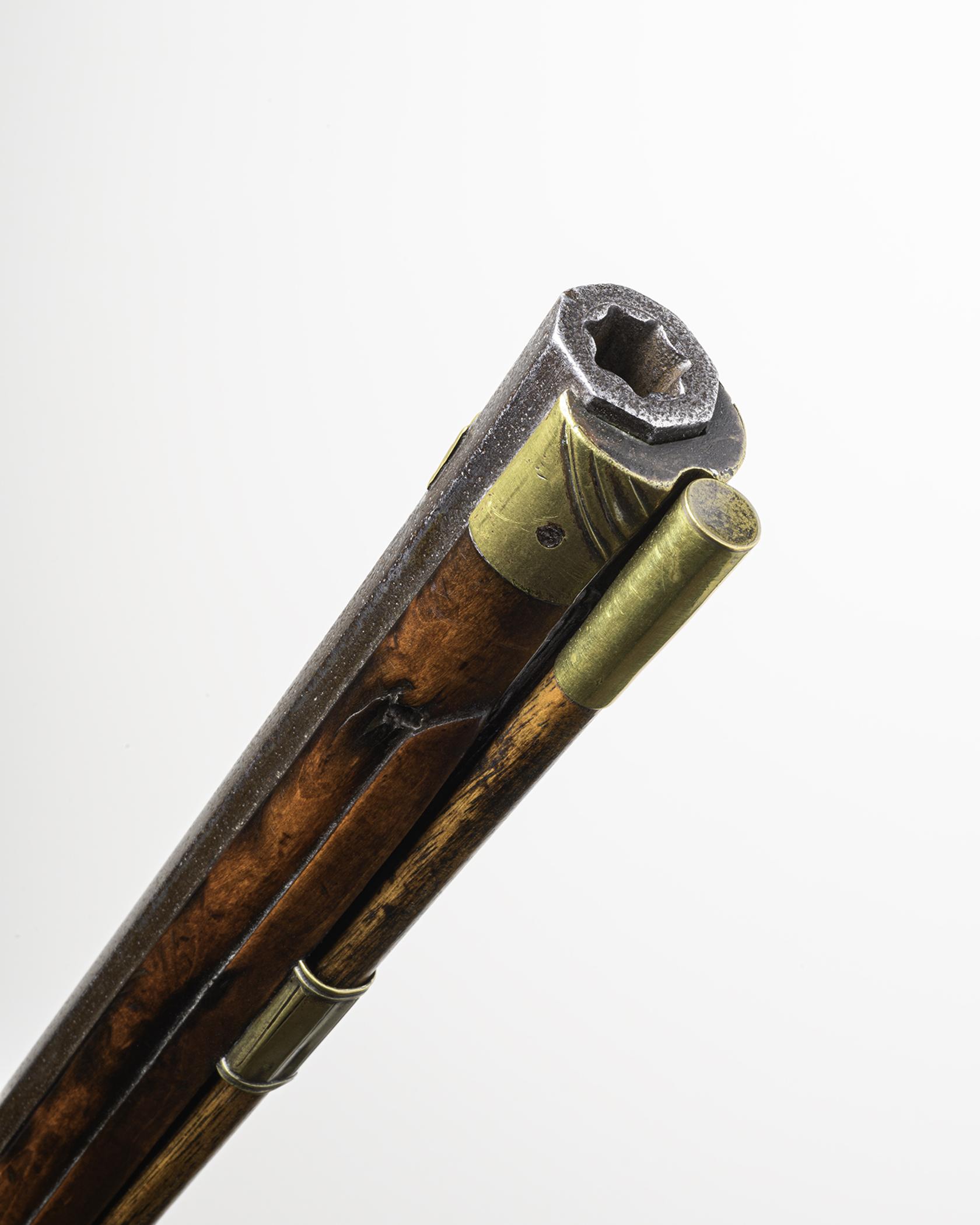 2019.0042.001 Rifle, Flintlock rifle, muzzle, detail 1