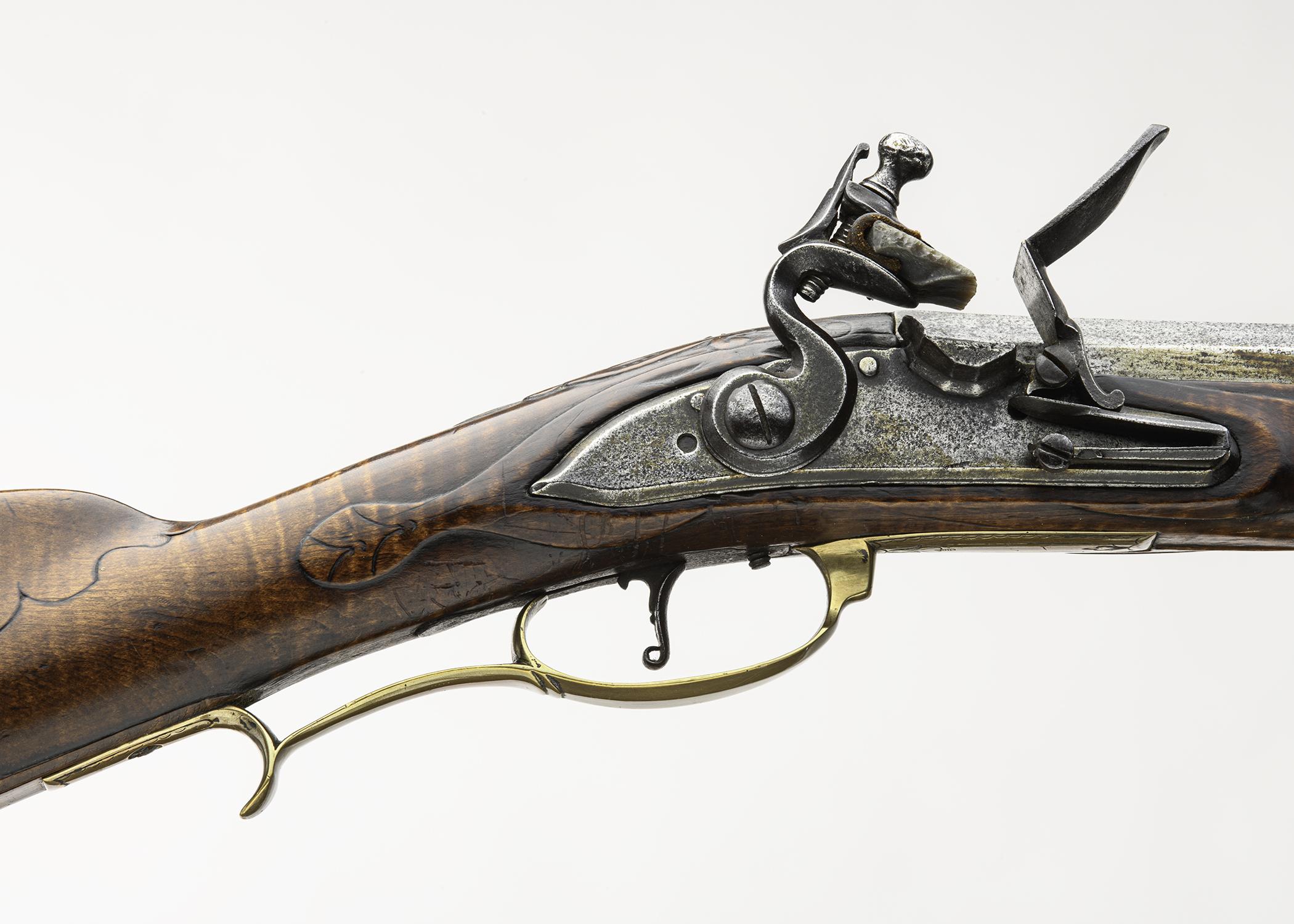 2019.0042.001 Rifle, Flintlock rifle, flintlock, detail 1