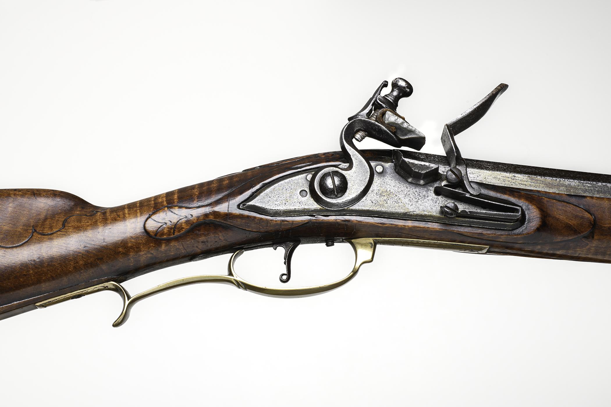 2019.0042.001 Rifle, Flintlock rifle, flintlock, detail 2