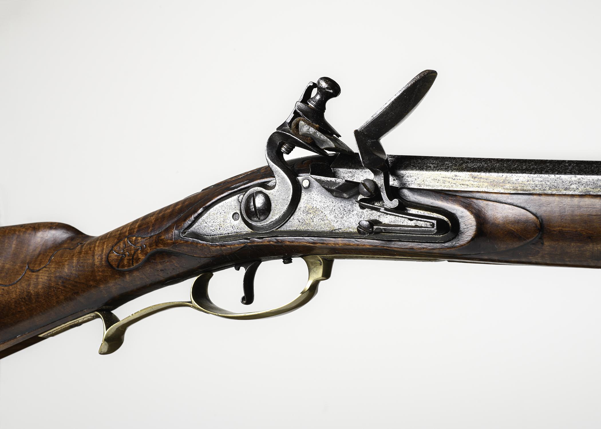 2019.0042.001 Rifle, Flintlock rifle, flintlock, detail 3