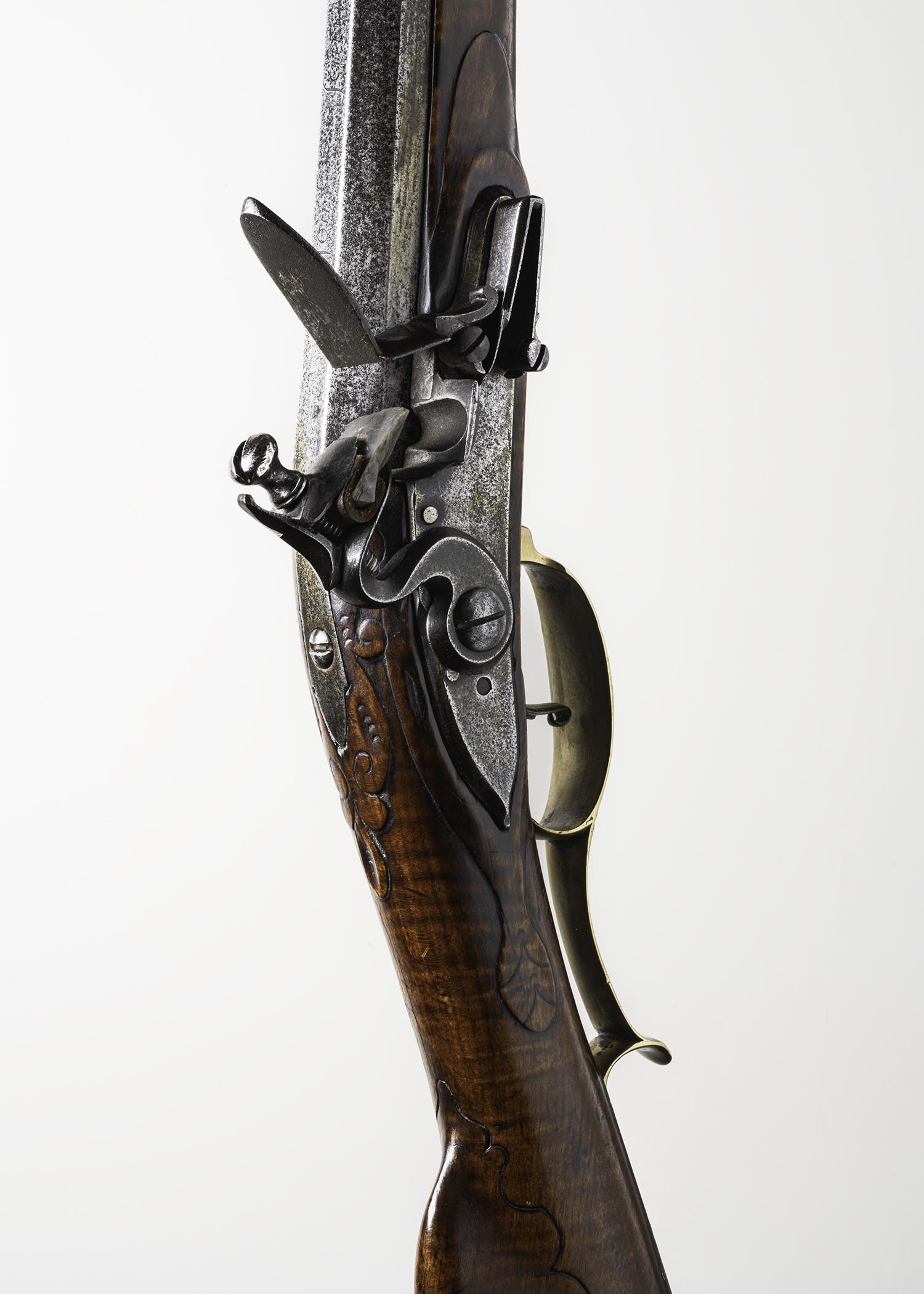 2019.0042.001 Rifle, Flintlock rifle, flintlock, detail 6