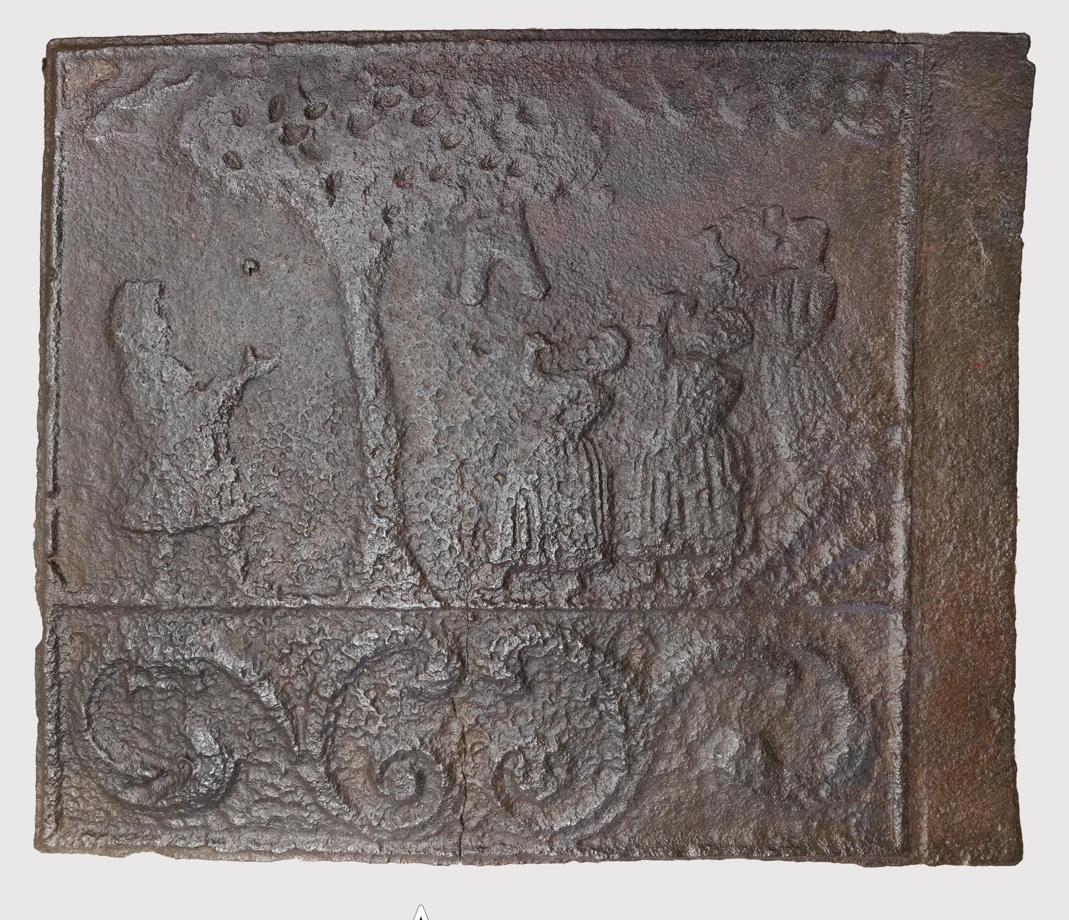 1994.0111 B Stove plate, view 1, after conservation treatment