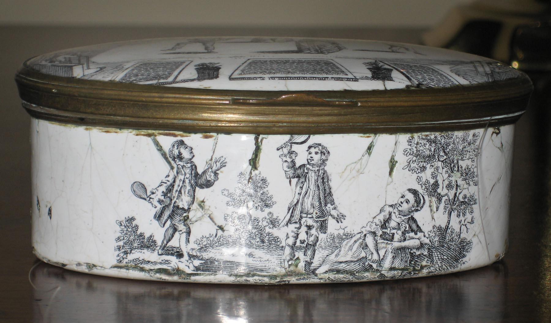 1959.2599 Enamel on copper box (side 1)