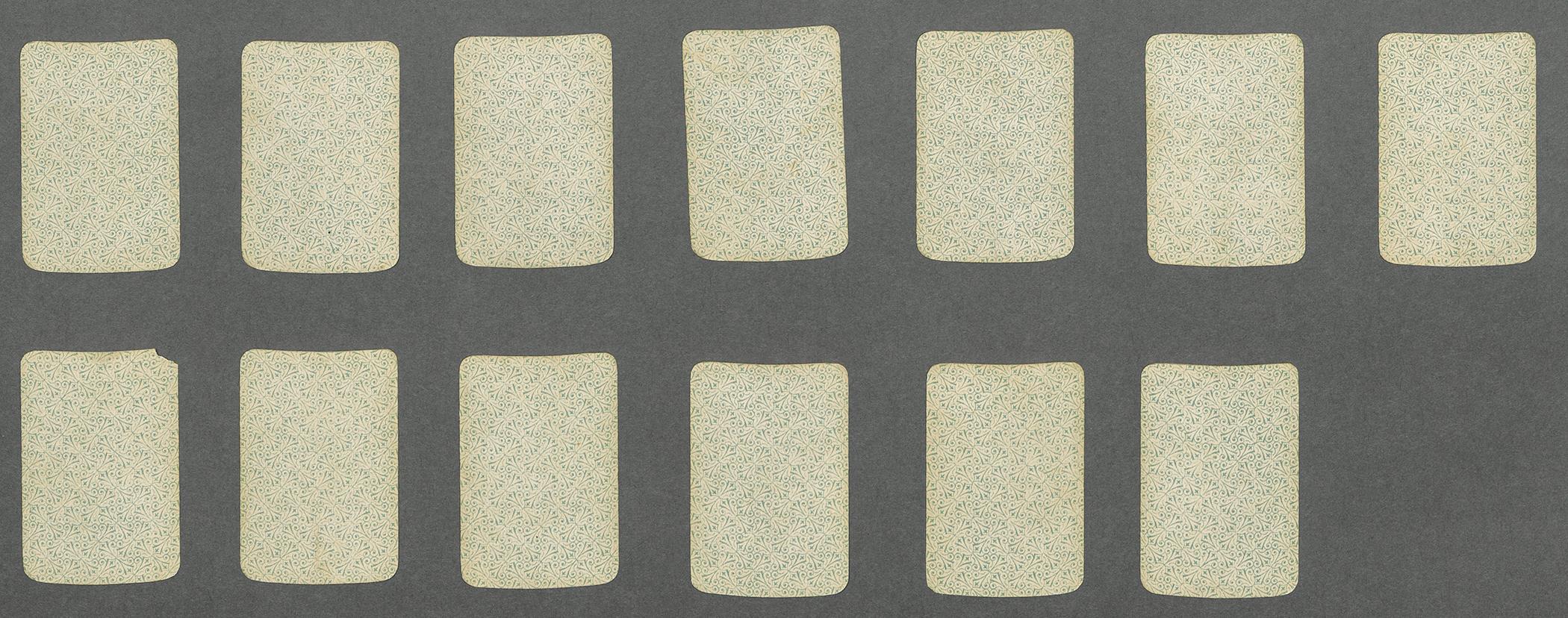 1959.2611.027 through .039 Playing cards (13), view 2, reverse