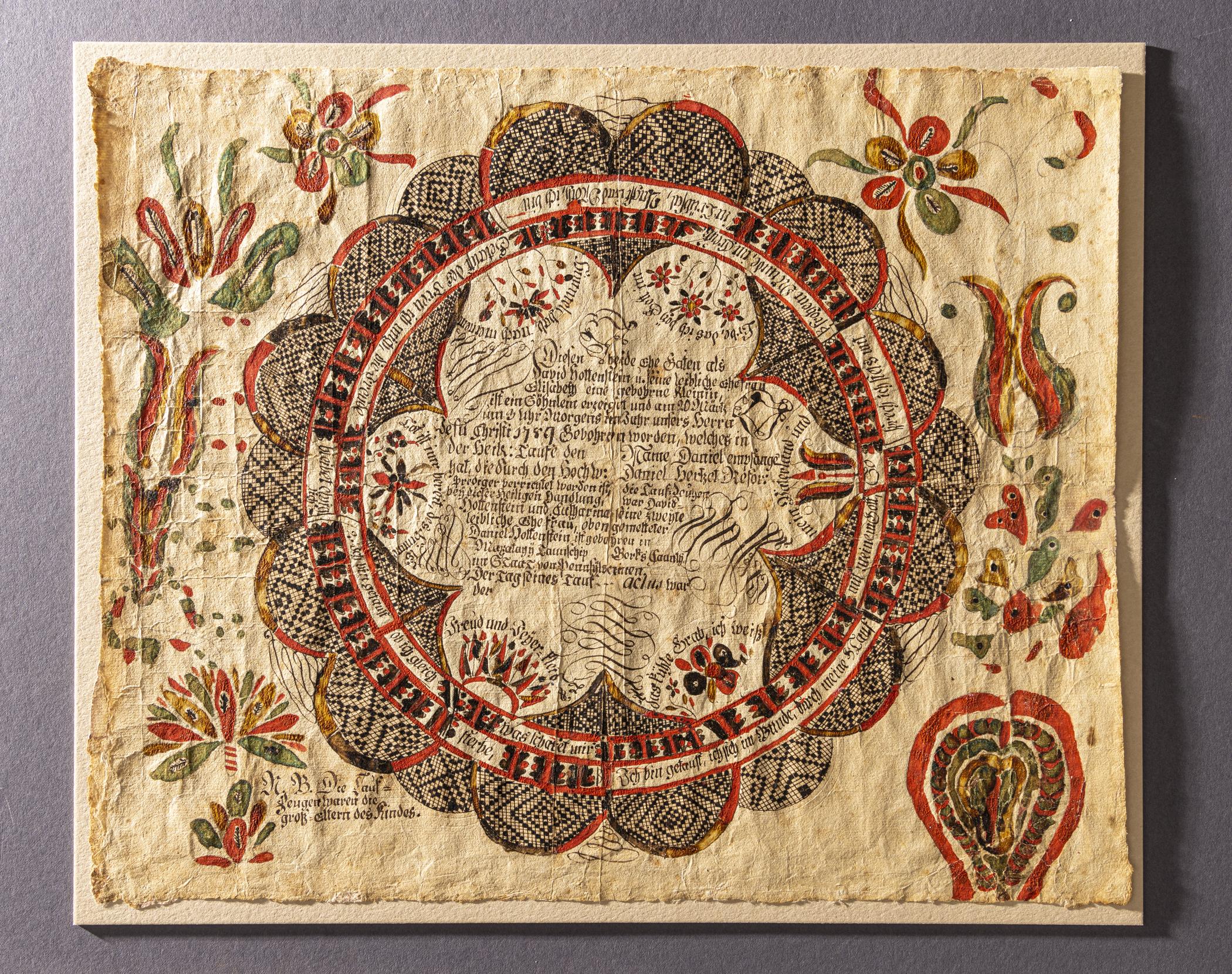 2021.0008.002  Fraktur, view 1, raking light, crop
