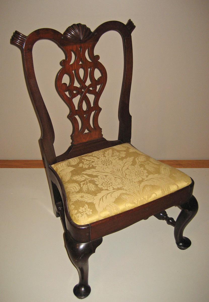 1959.2644 Chair, side chair with unnumbered slip seat view 1