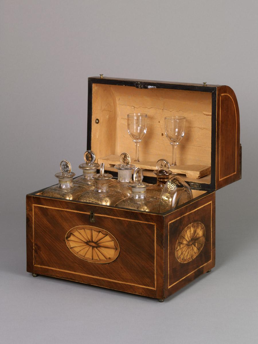 1959.2778 A-J Liquor or bottle chest (open)
