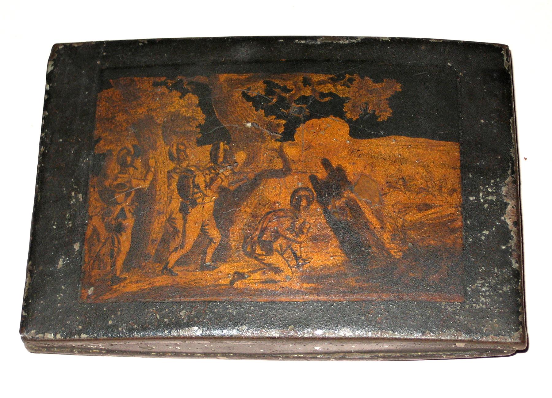 1959.2785 Tinned sheet iron (toleware) box