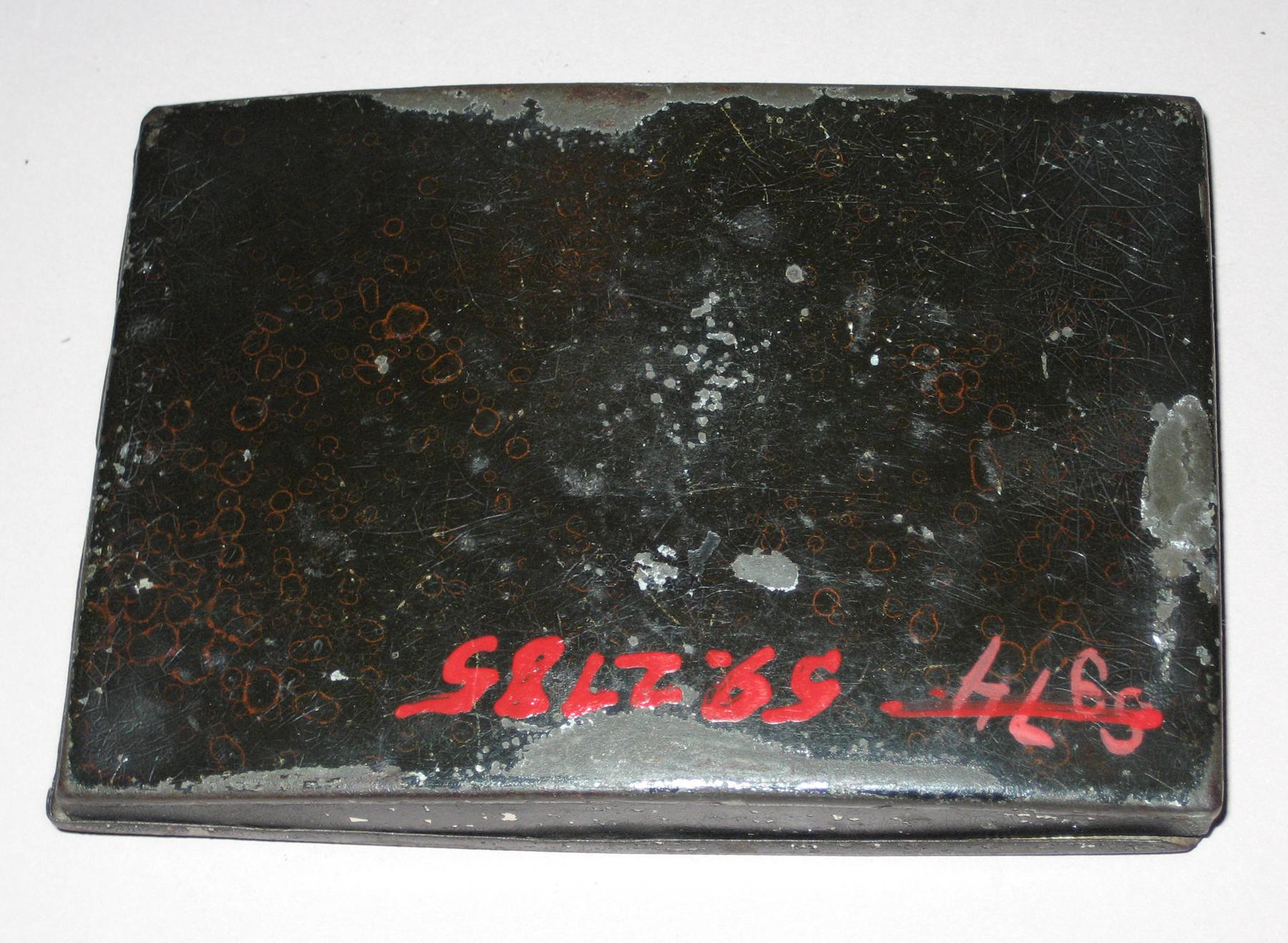 1959.2785 Tinned sheet iron (toleware) box (back)