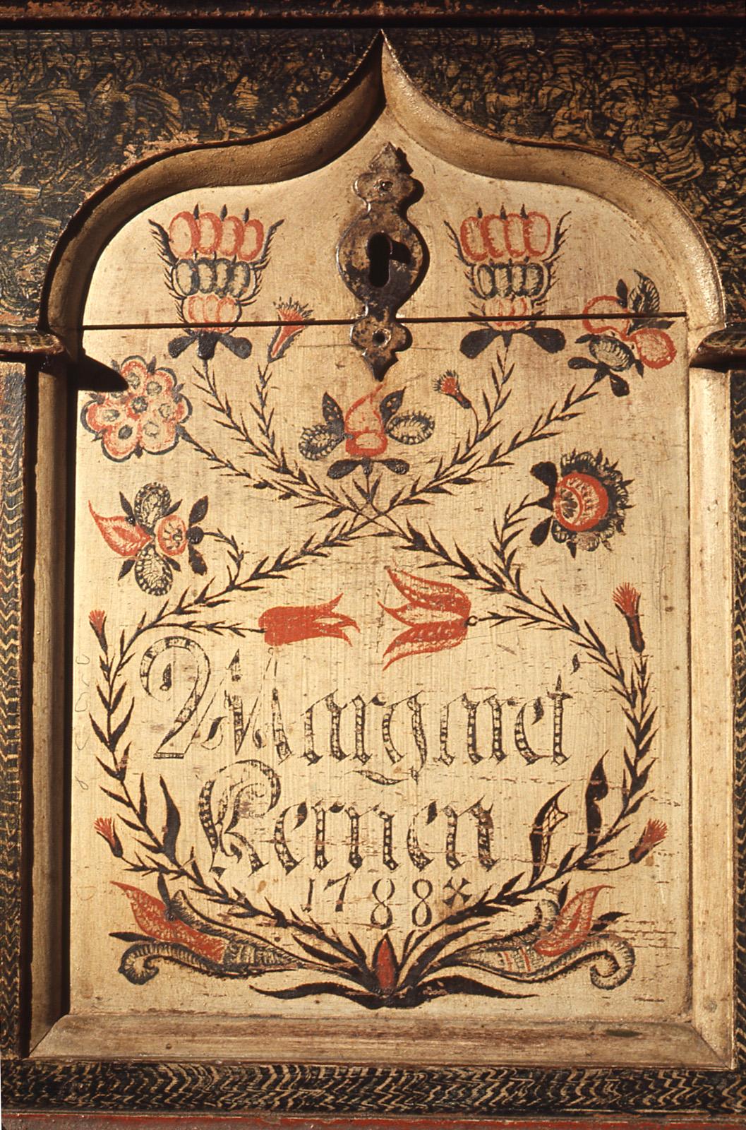 1959.2804 Chest central panel detail