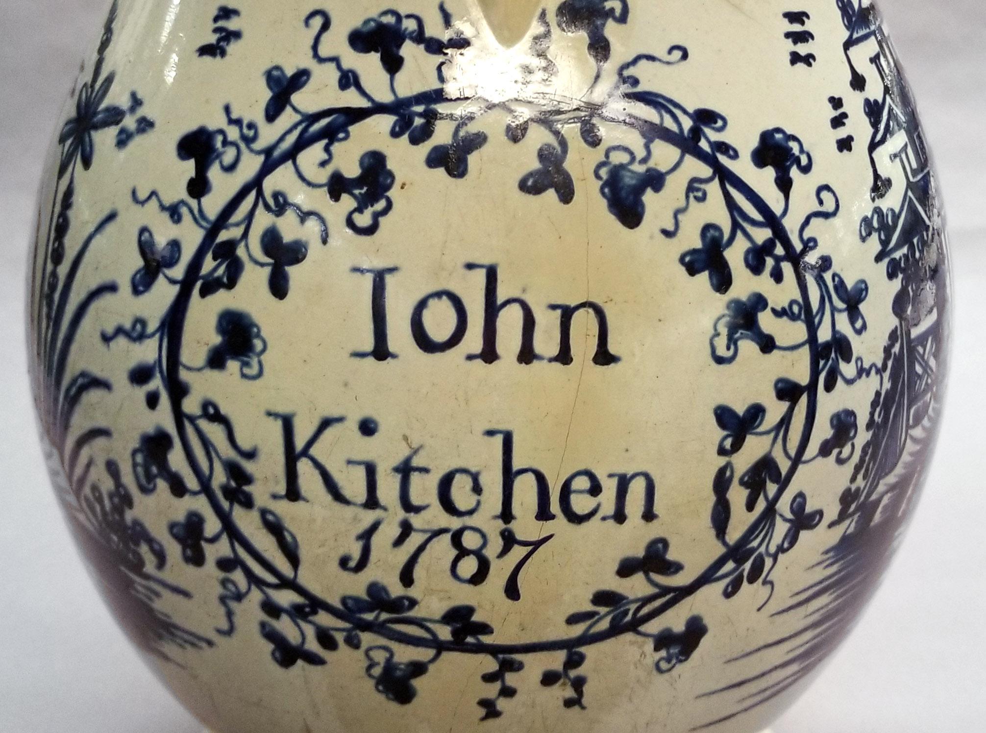 2023.0008.018 pearlware 1787 jug front detail