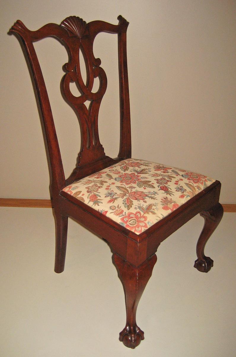 1954.0021 Chair, side chair  with 1969.3082.002 slip seat view 1