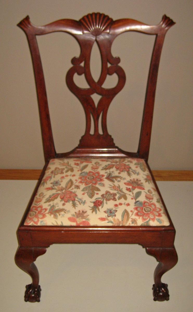 1954.0021 Chair, side chair  with 1969.3082.002 slip seat view 2