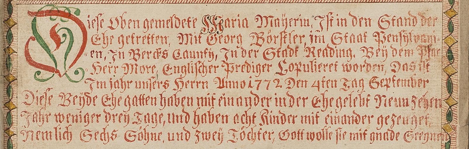 1954.0023.001 A Fraktur, detail 2