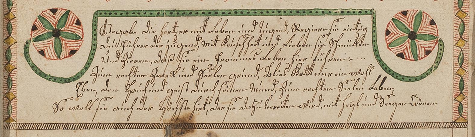 1954.0023.001 A Fraktur, detail 3