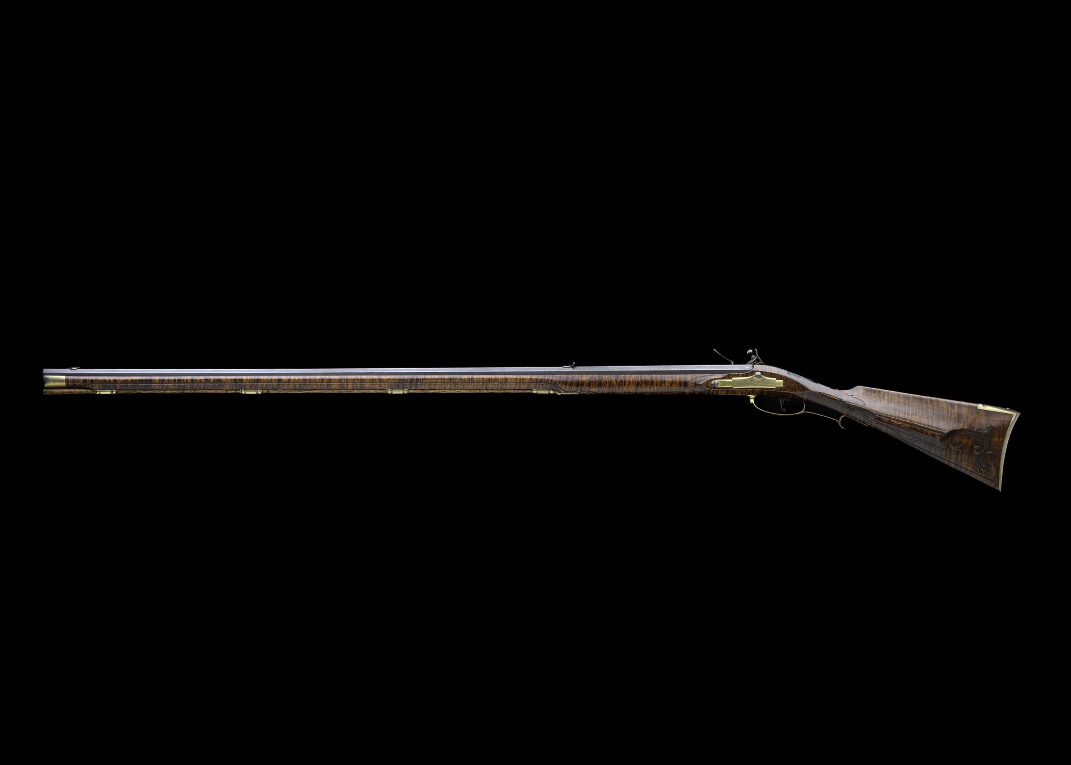 2022.0026 A, B Rifle, Flintlock rifle, Pennsylvania Bicentennial Commemorative Longrifle, overall, view 1