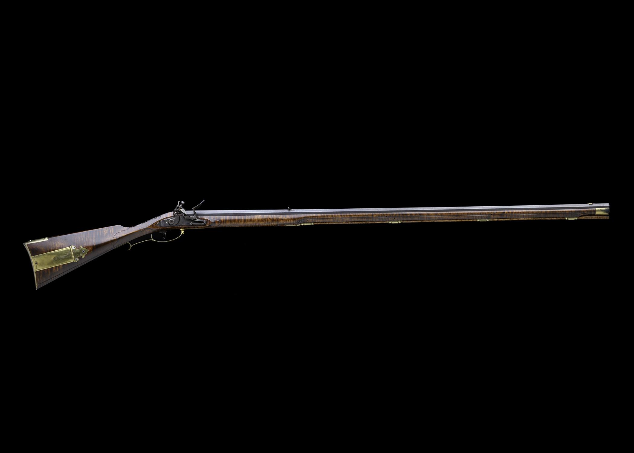 2022.0026 A, B Rifle, Flintlock rifle, Pennsylvania Bicentennial Commemorative Longrifle, overall, view 2