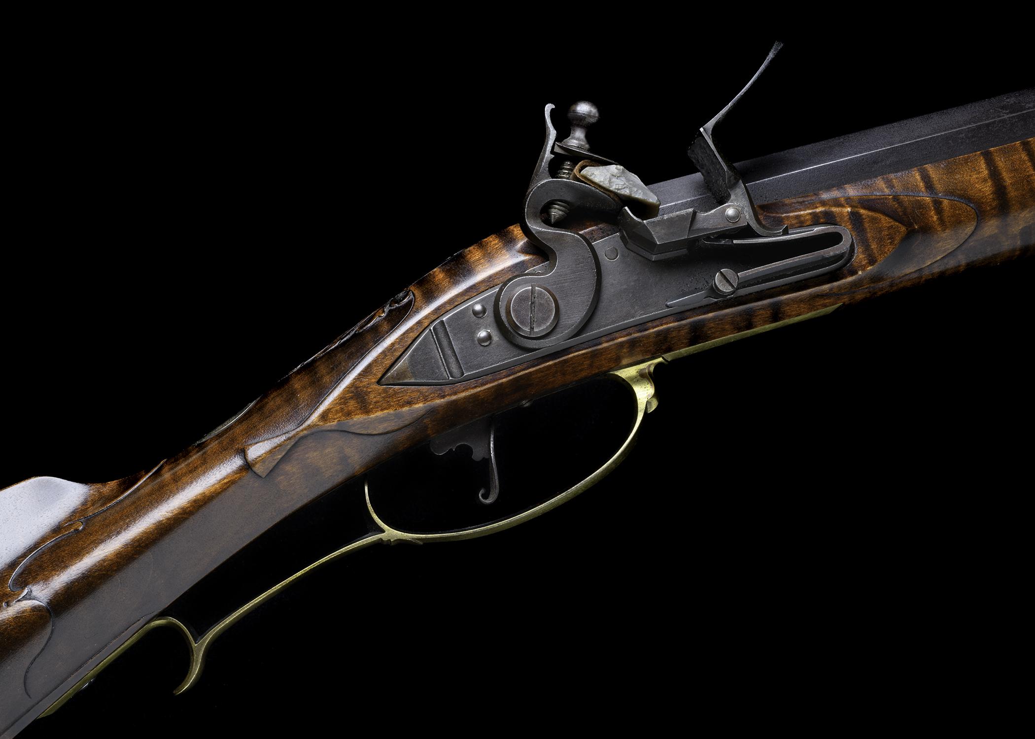 2022.0026 A, B Rifle, Flintlock rifle, Pennsylvania Bicentennial Commemorative Longrifle, detail 3