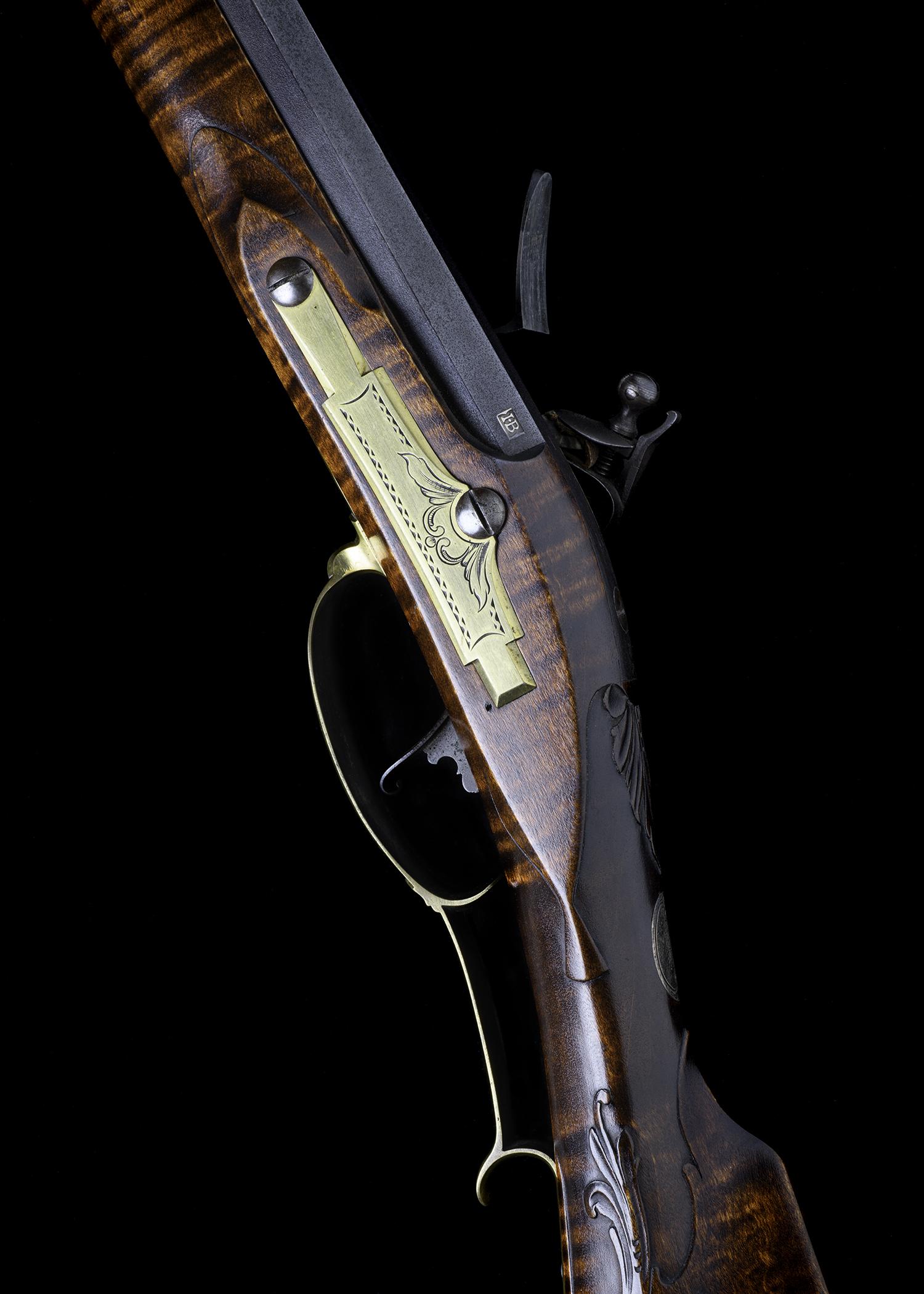 2022.0026 A, B Rifle, Flintlock rifle, Pennsylvania Bicentennial Commemorative Longrifle, overall, detail 4