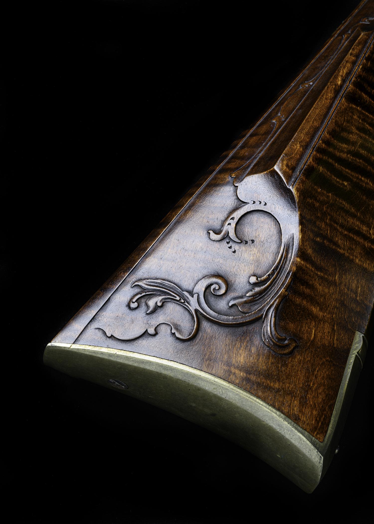 2022.0026 A, B Rifle, Flintlock rifle, Pennsylvania Bicentennial Commemorative Longrifle, overall, detail 6