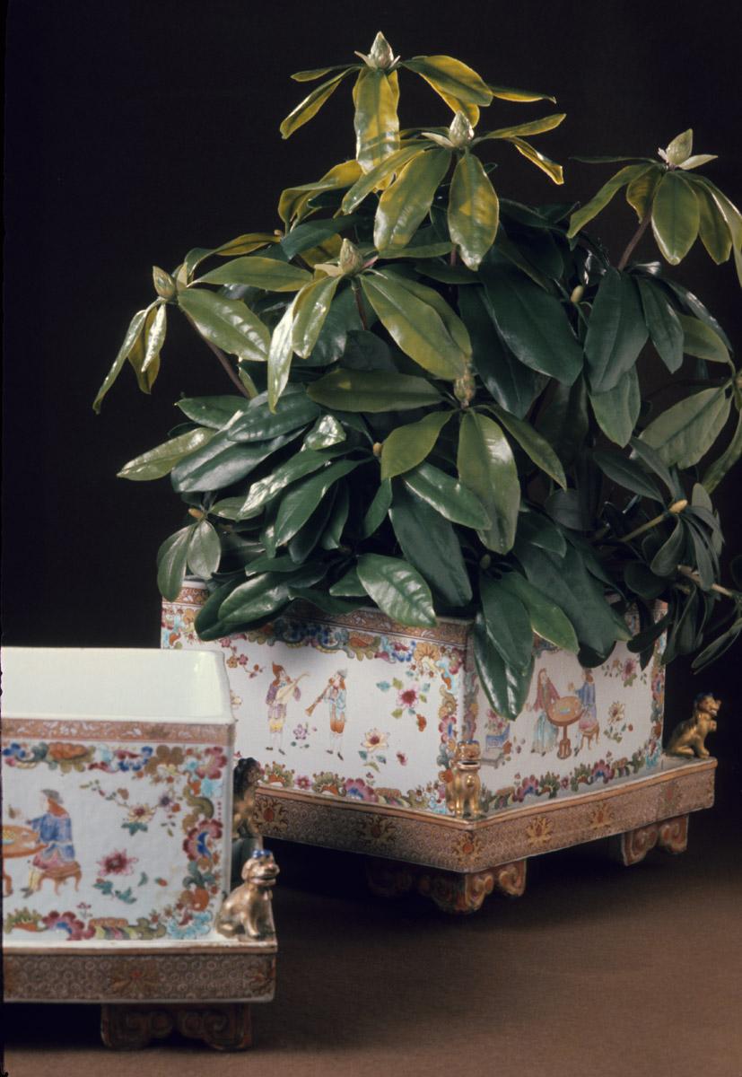 1959.2893, .2894 Caskets (2) with plant