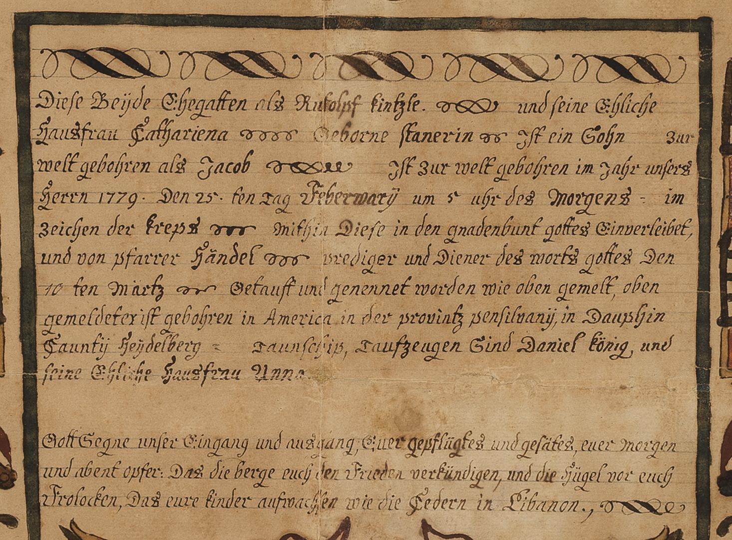 1954.0032.002 A Fraktur, detail 1