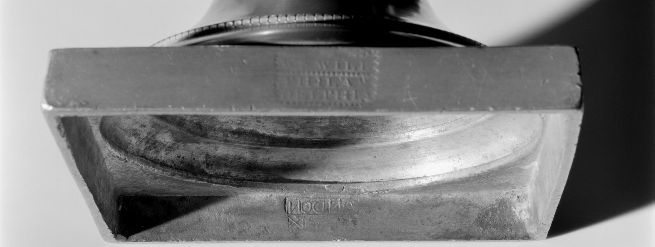 1954.0033 Pewter coffee pot (marks)