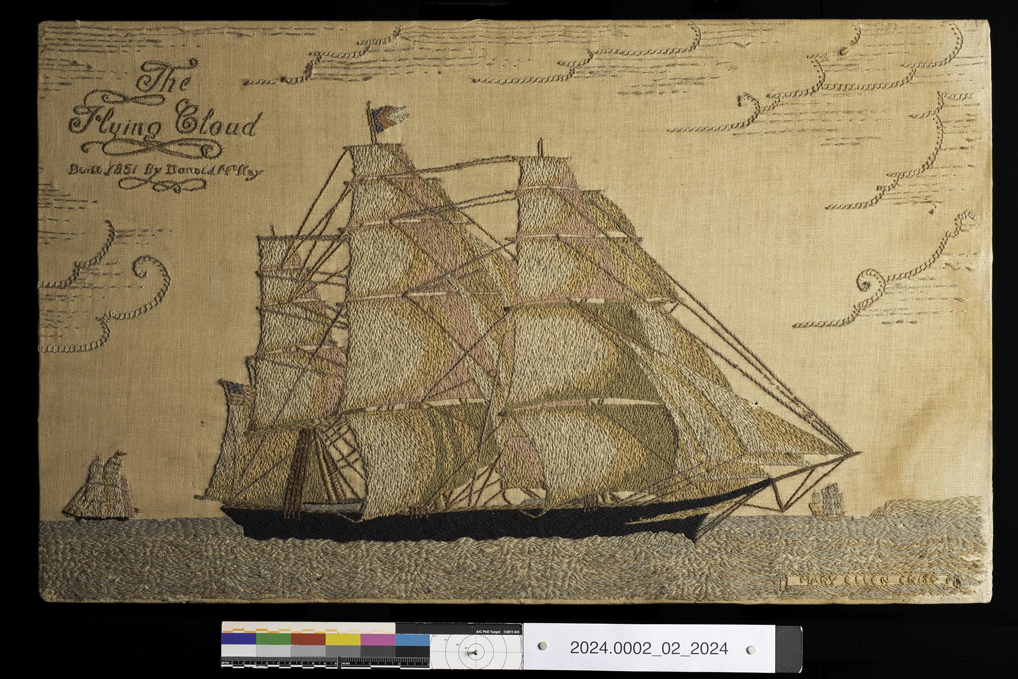 2024.0002 Needlework Picture, recto raking