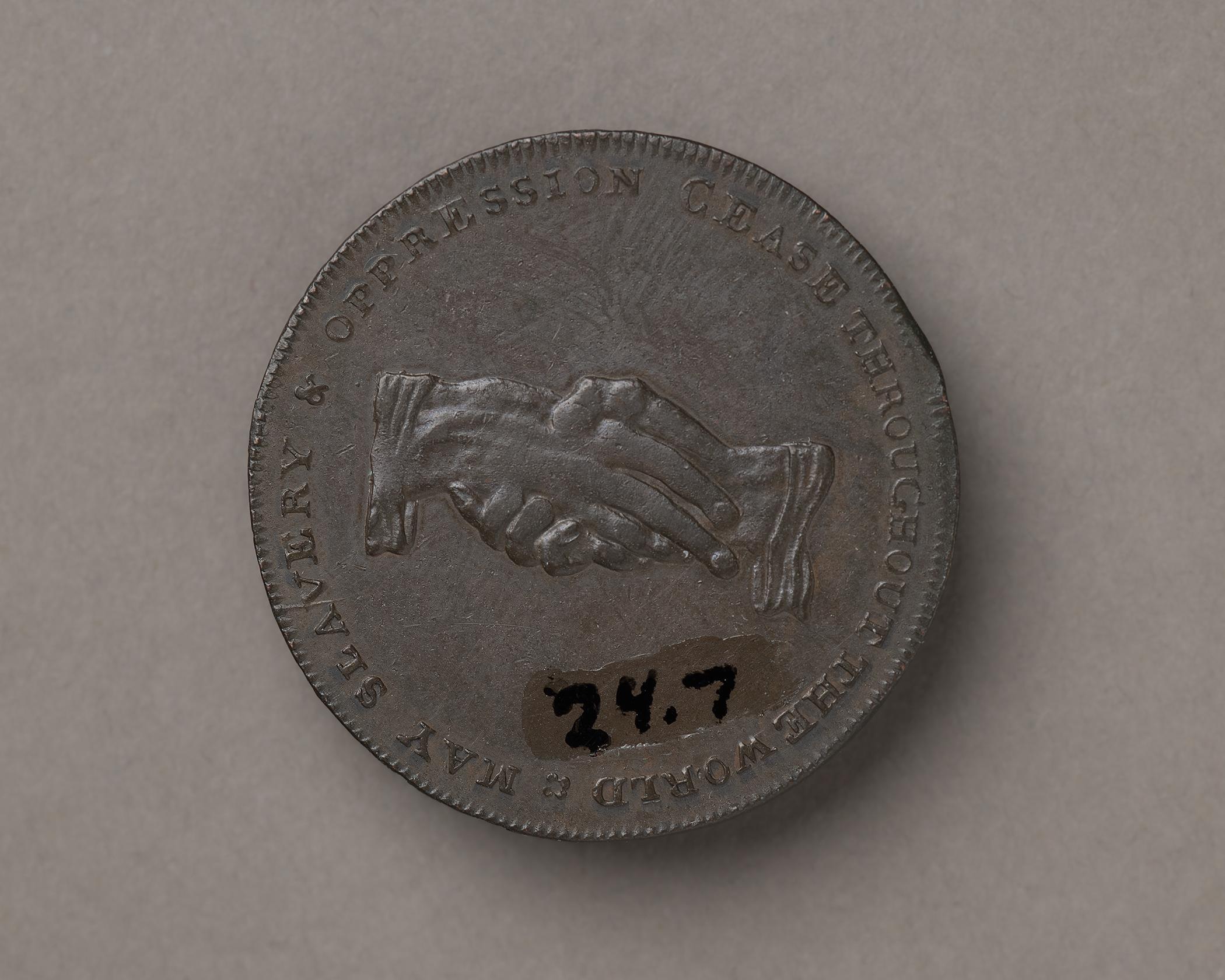 2024.0007 Token or coin, Anti-slavery or Abolitionist medal, overall back