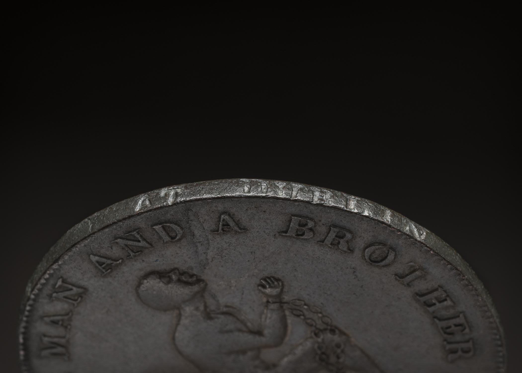 2024.0007 Token or coin, Anti-slavery or Abolitionist medal, detail 1
