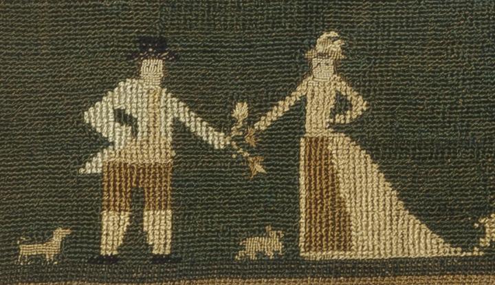 1959.2942 A Sampler, Detail 6