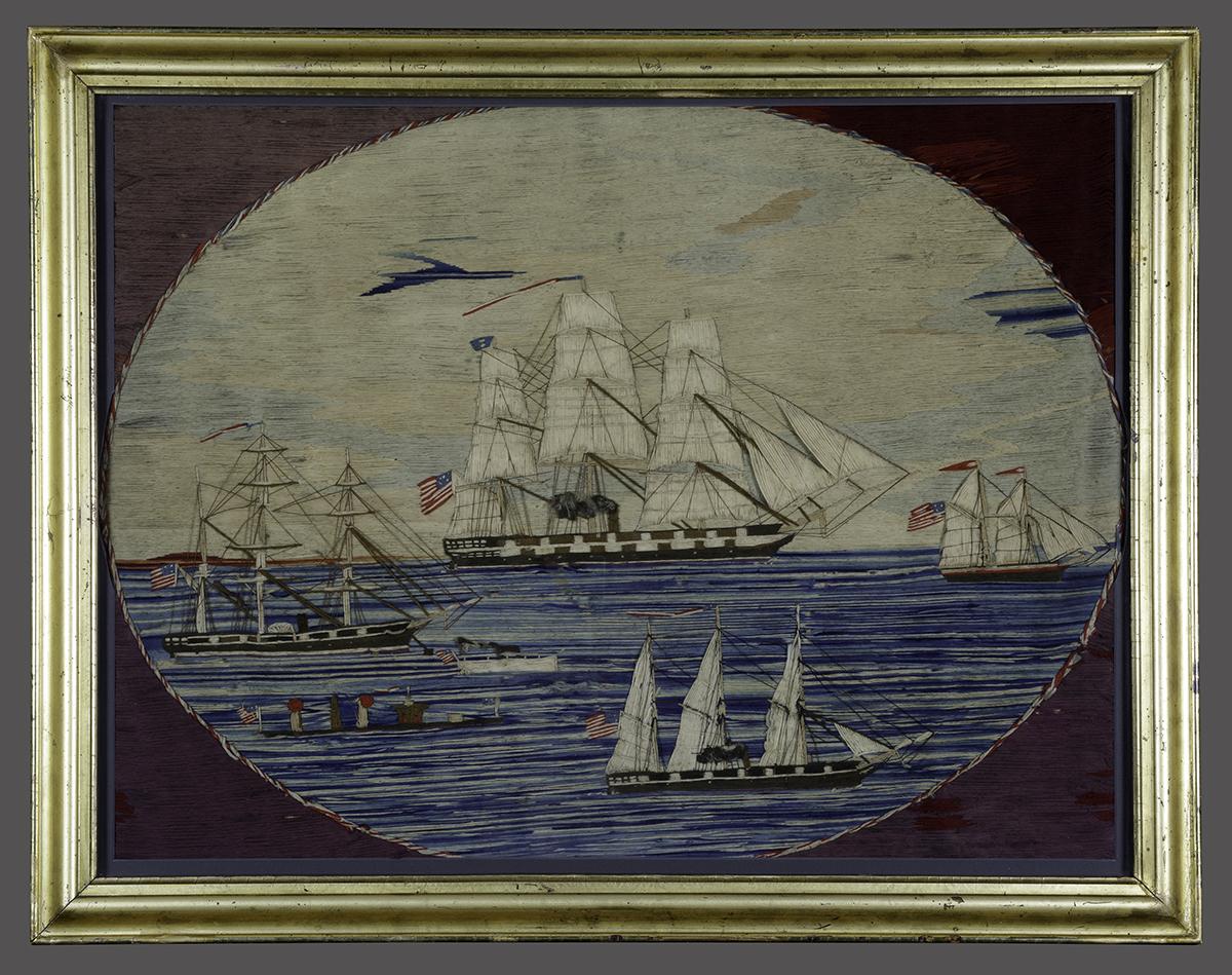 1959.2983 A, B Needlework Picture and Frame