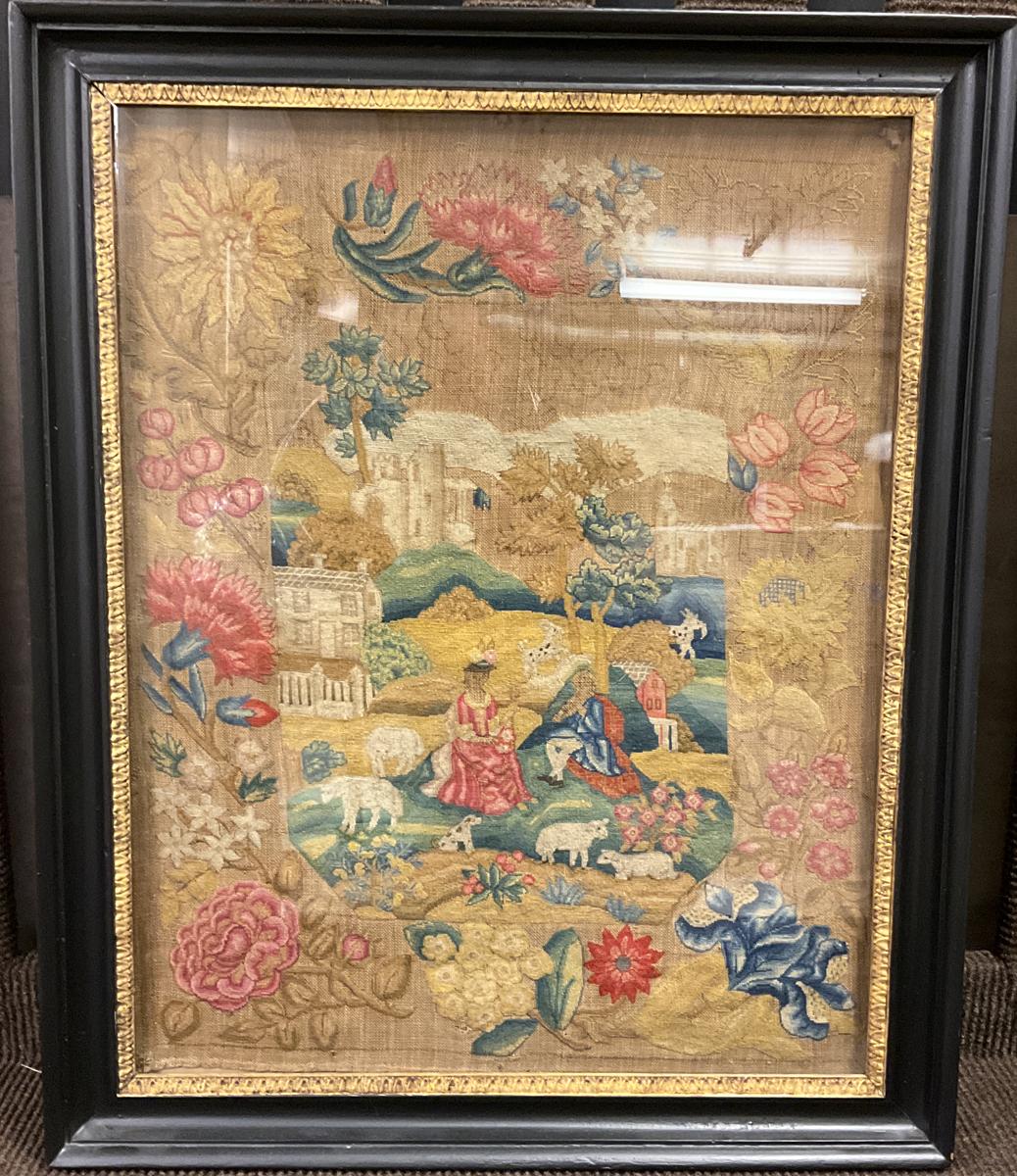 2024.0014.014 A, B Needlework picture, Canvaswork picture, Reg Image, overall