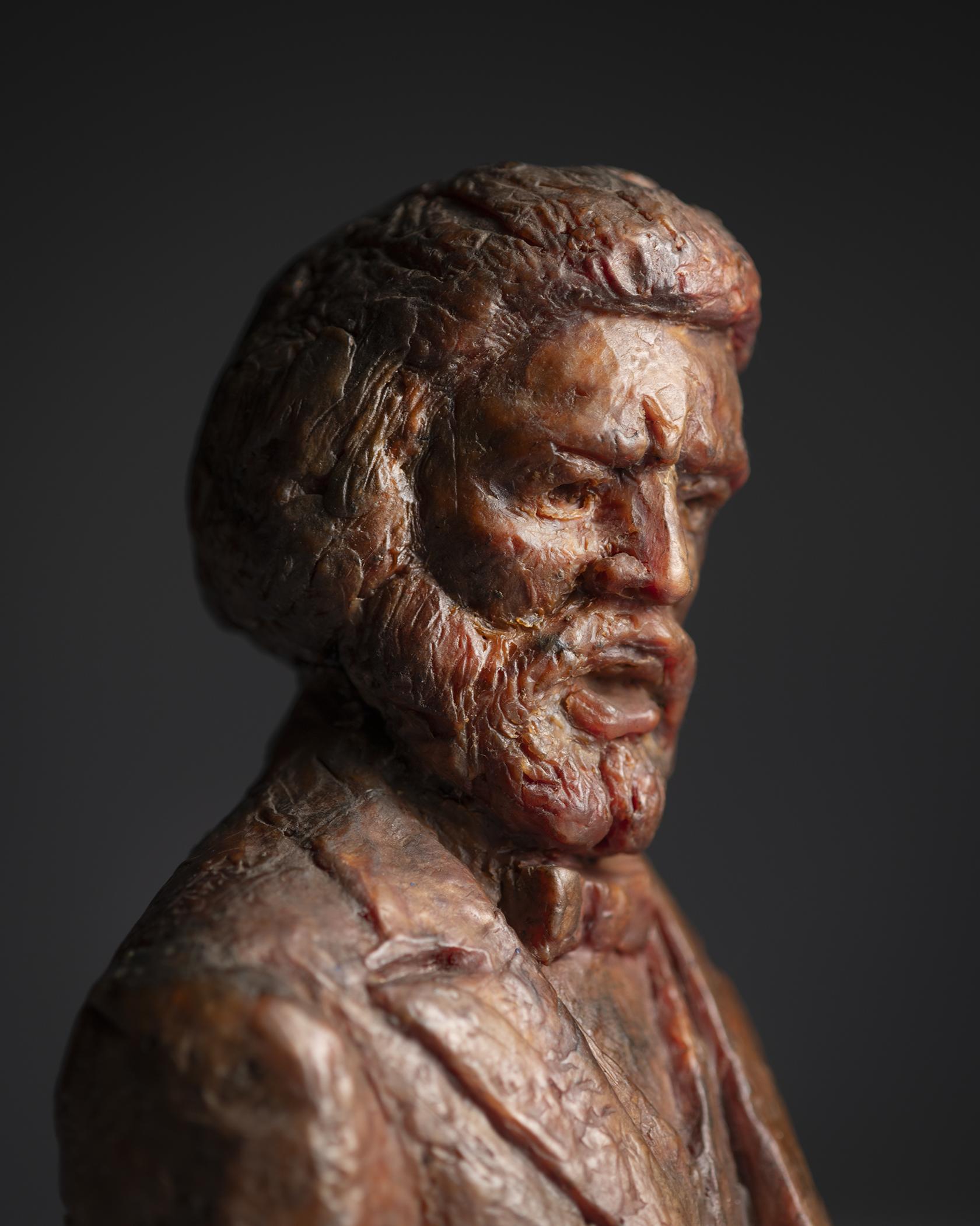 2024.0016.001 Bust, ​Maquette for Lincoln University; Frederick Douglass, detail 1