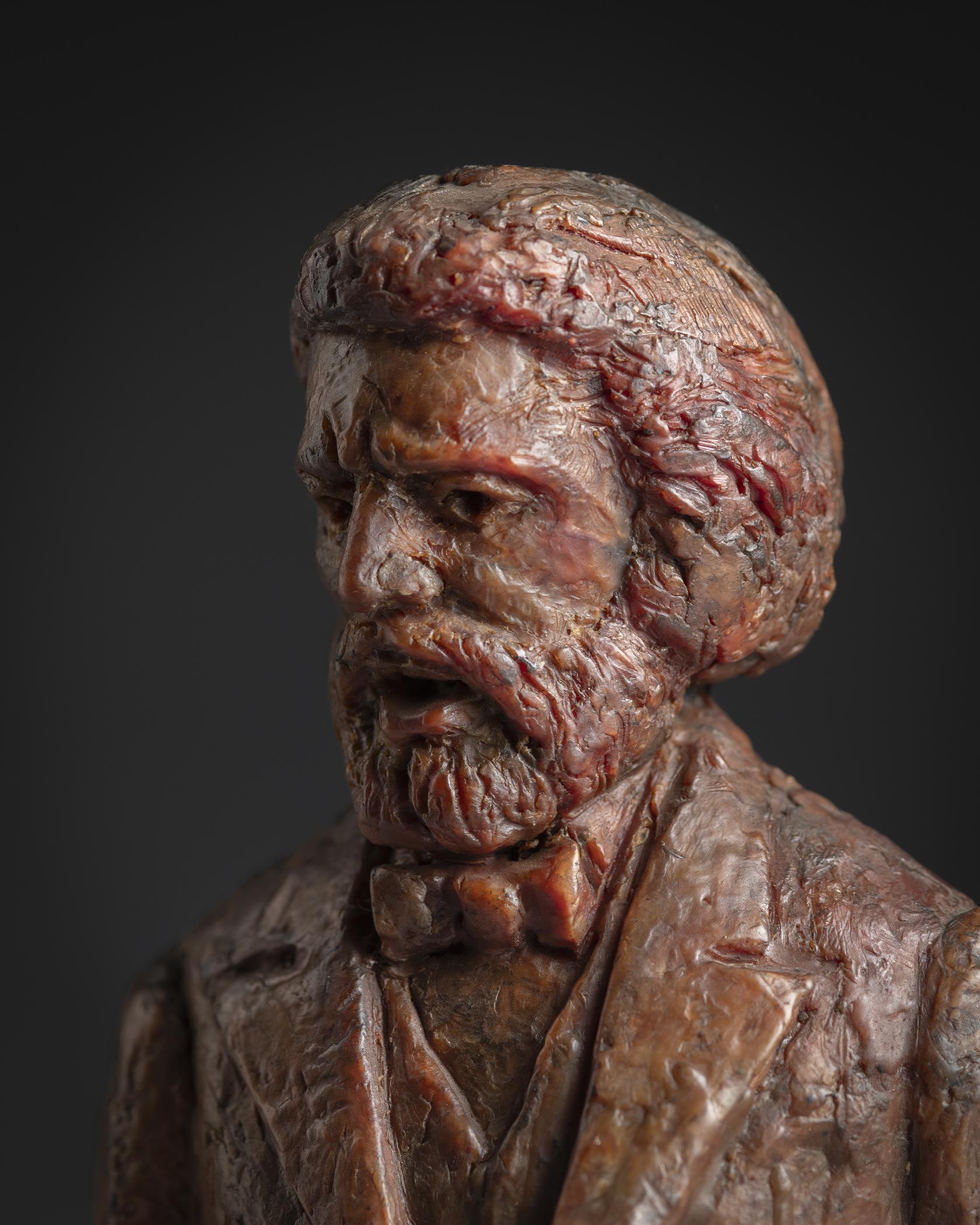 2024.0016.001 Bust, ​Maquette for Lincoln University; Frederick Douglass, detail 2