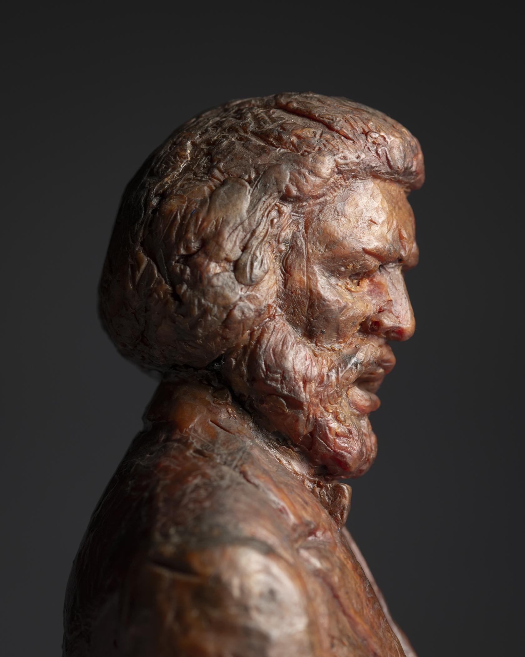 2024.0016.001 Bust, ​Maquette for Lincoln University; Frederick Douglass, detail 3