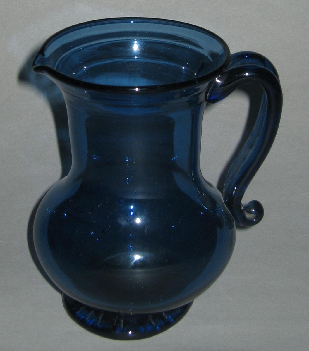1959.3075 Blue glass pitcher