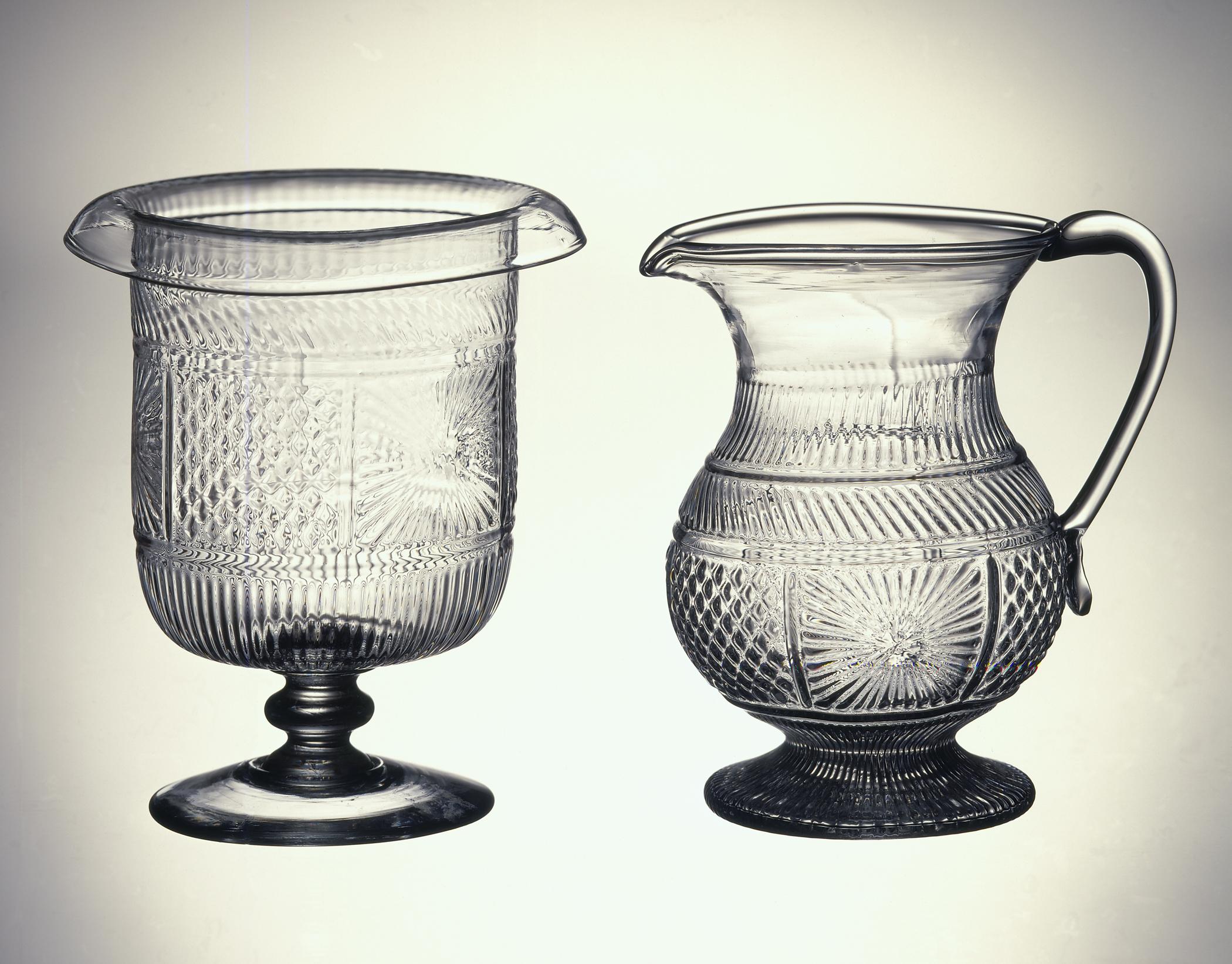 1959.3192 Celery vase or flower container, 1959.3180 Jug