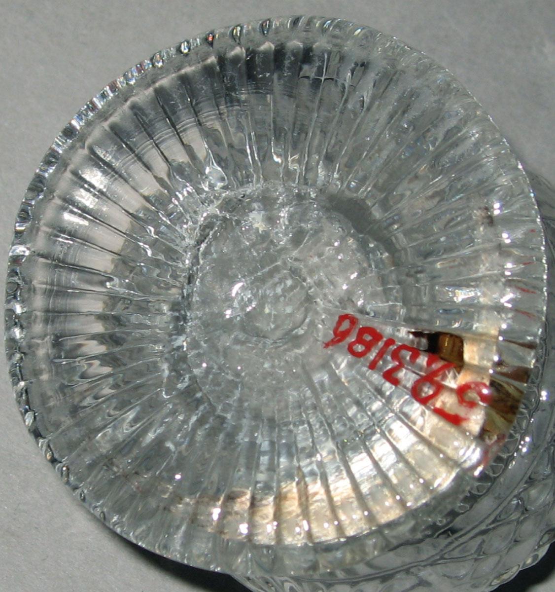 1959.3186 Lead glass oil lamp (underside)