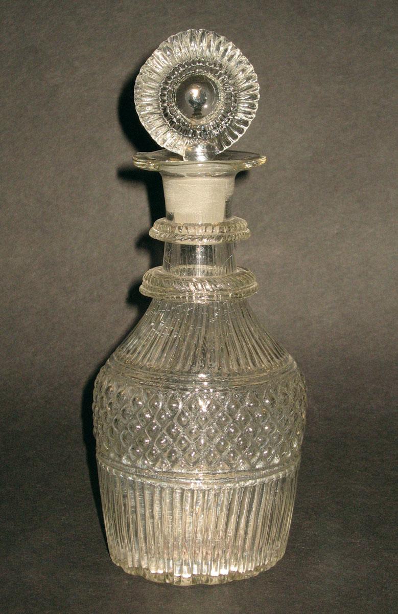 1959.3328 A, B Glass decanter and stopper