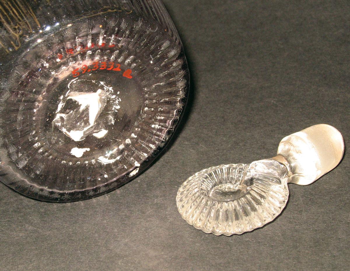 1959.3332 A, B Glass decanter and stopper (detail)