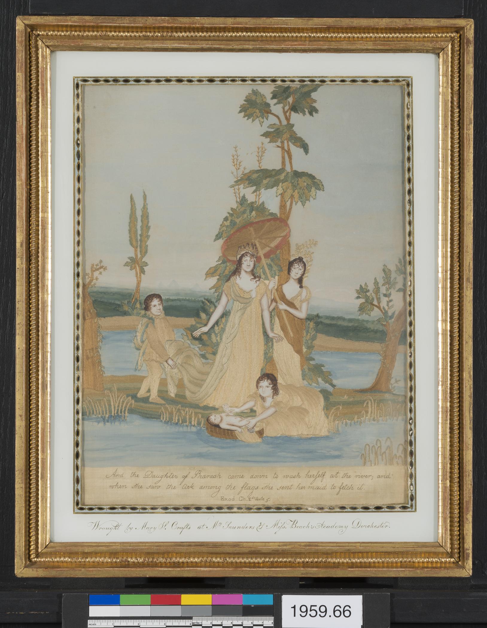 1959.0066 A Needlework picture, B Frame, view 1