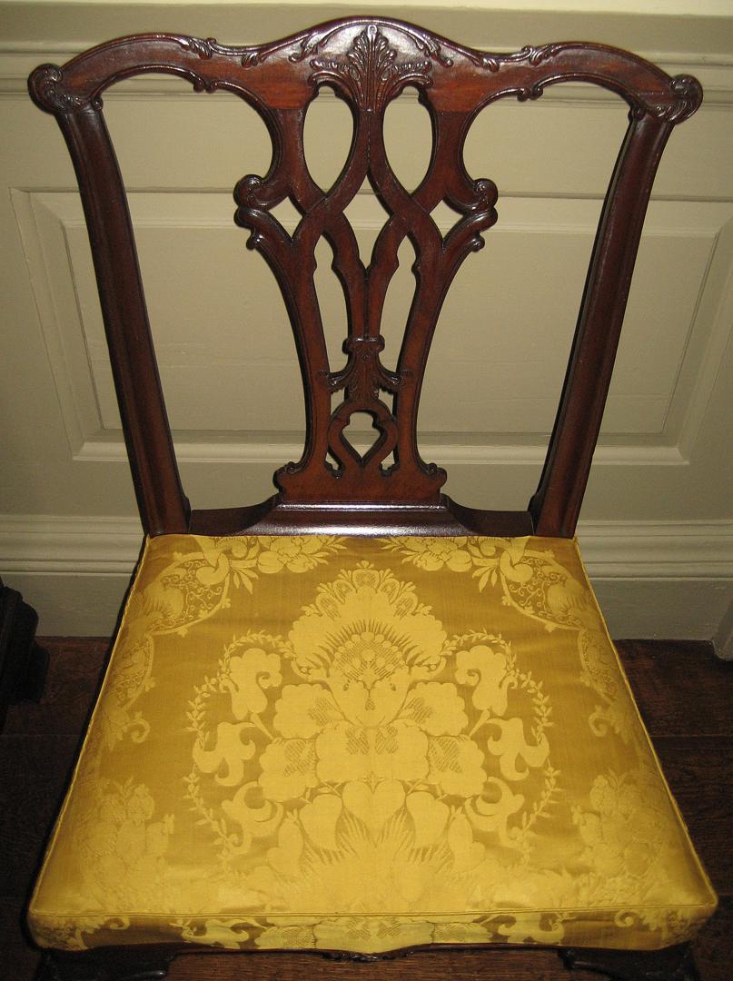 Slip cover 1969.5593 on chair 1959.3398