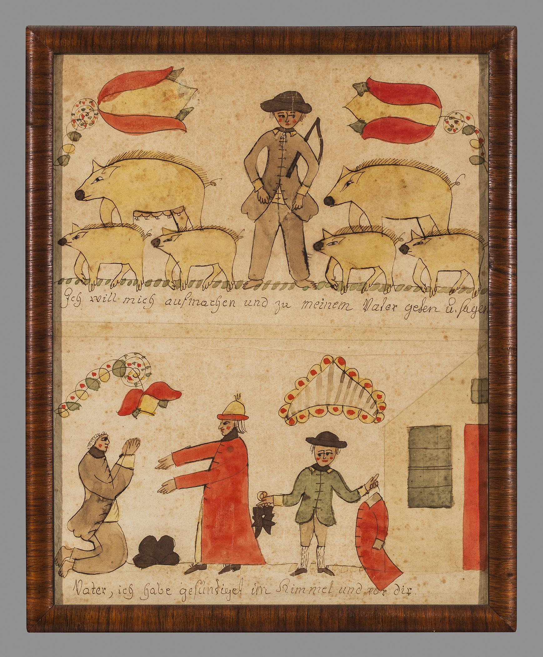 1954.0054 A  Fraktur, B Frame, view 1