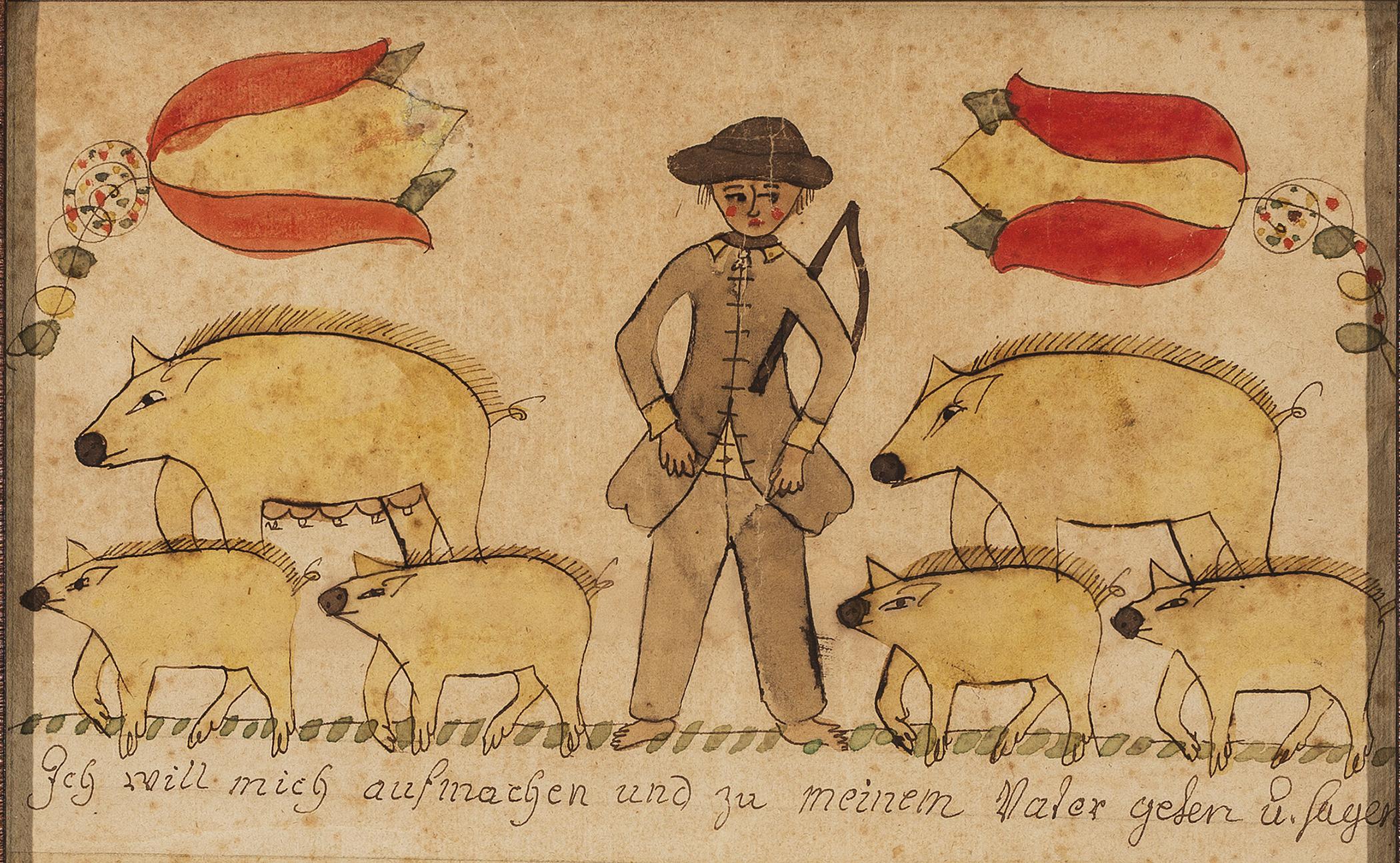 1954.0054 A Fraktur, detail 1
