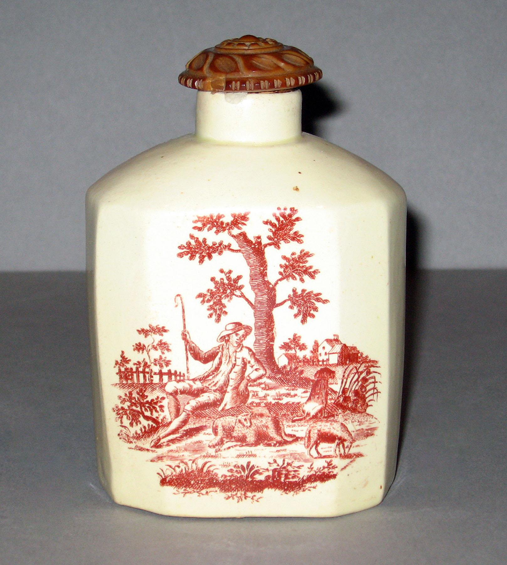 1954.0061 Creamware tea canister, side 2